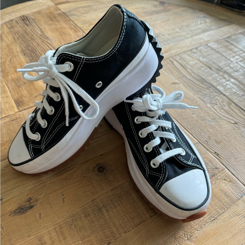 Run Star Hike Canvas Platform sneaker Size 6/7.5 (men/women), black